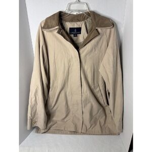 London Fog Tan Suede Collar Lightweight Jacket Size Medium